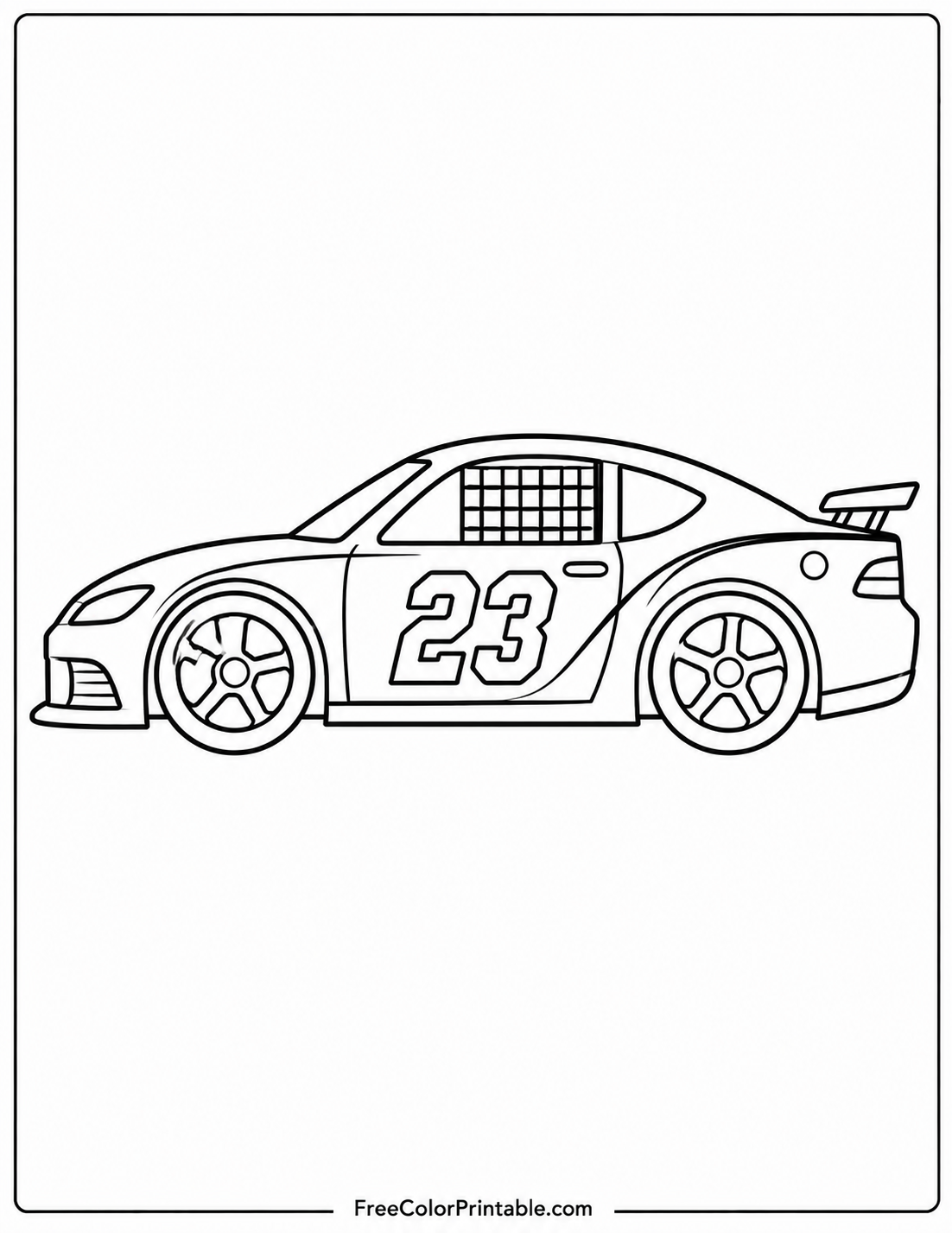 Race car coloring page for enthusiasts Coloring Page — Free Printable — free printable coloring page